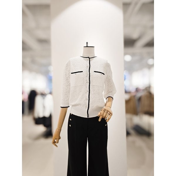 [파주점] [더아이잗컬렉션]플로럴 텍스처 클래식 니트 가디건 CR4A1CD111