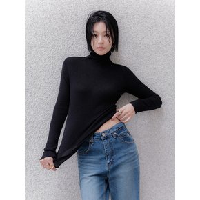 롤링 슬림 하이넥 니트(멜란지그레이)