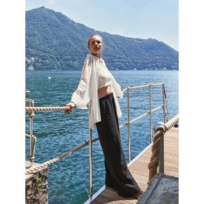 Natural Wide Linen Pants (Black)