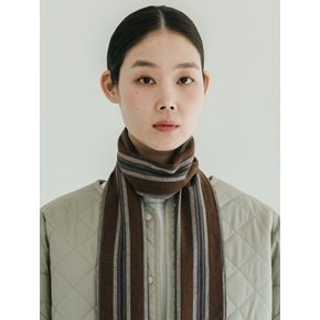 Pattern Cotton Brown Stripe Scarf