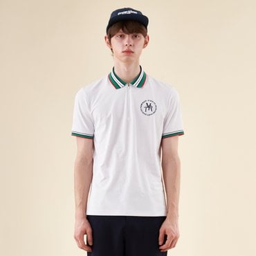 MARTINE GOLF [정상가 218000원]남성 하프집업 피케셔츠 화이트 (Z0C120231)