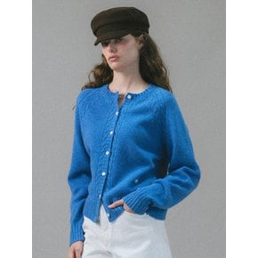 U Merino Wool Cable Cardigan_French Blue