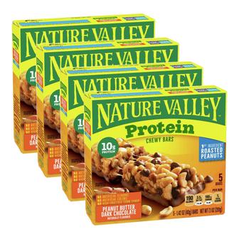  [해외직구] Nature Valley 네이처입밸리 프로틴 그래놀라 바 피넛버터 다크초콜릿 40g 5입 4팩