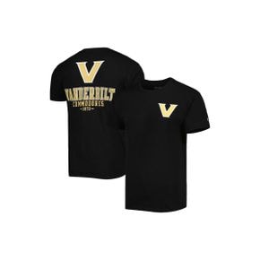 4536150 Champion Mens Black Vanderbilt Commodores Team Stack 2-Hit T-Shirt