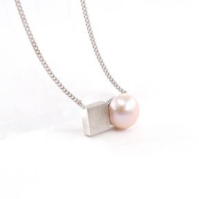 925Silver 담수진주 스퀘어 목걸이 OPGEN8621 (S8589146)