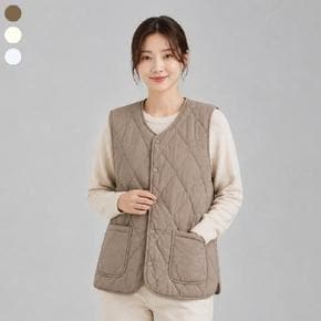 [로질리][A] 여성 양털 기모 다이아몬드 경량 조끼 베스트 3종 1택
