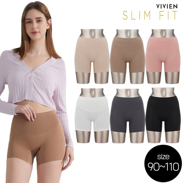 [방송히트]비비안 슬림핏 16차 빅사이즈 복부커버 보정 드로즈 네모팬티 6종(90110)