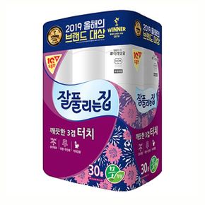 화장지 터치 잘풀리는집 롤 도톰한 깨끗한 고급휴지 3겹 30롤