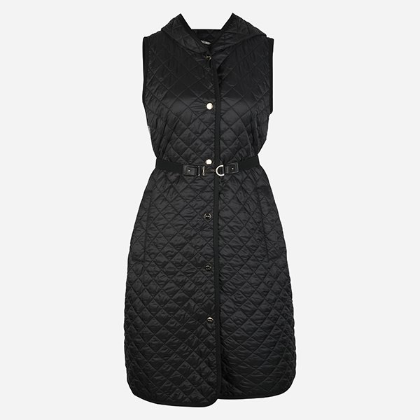 [시흥점] 6S 2619291054600 009 퀼팅 후드 롱패딩 베스트 블랙