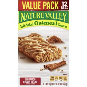 [해외직구] Nature Valley 네이처입밸리 오트밀 스퀘어 시나몬 브라운 슈가 35g 12입 2팩