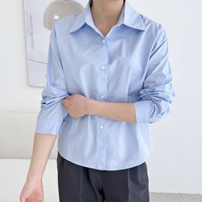 여성 베이직 폴리 긴팔남방셔츠 세미크롭 77까지 봄가을77286_P358578315
