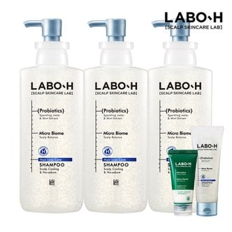 라보에이치 두피강화클리닉 쿨링&노세범 샴푸 400ml * 3입 + 162ml 증정