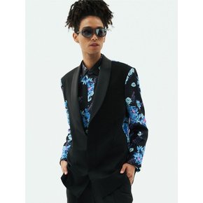 Floral print Contrasted Single Breasted Jacket