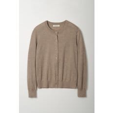 cashmere 100%  superfine round neck cardigan - Brown