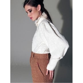 BUTTON TWEED BLOUSE