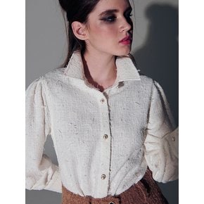 BUTTON TWEED BLOUSE
