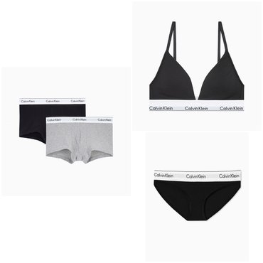 Calvin Klein Underwear (선물포장)CK  모던 코튼 트라이앵글브라렛 세트+남성 2PK 드로즈 커플 SET(QF/NB3985UJH)