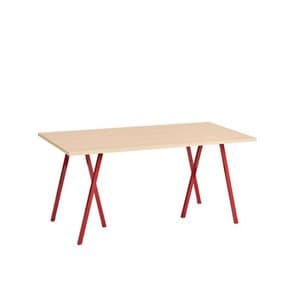 헤이 HAY Loop Stand Table W160 루프 스탠드 테이블 W160 클리어 래커드 오크/마룬 레드 프레임