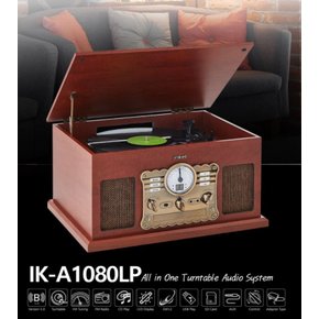 inkel IK-A1080LP 올인원 턴테이블 오디오 시스템 블루투스 인켈