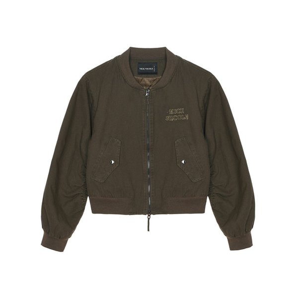 NICOLE PATCH SHIRRING JUMPER_KHAKI