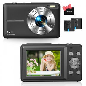 AiTechny 1080P 2.4 IPS 디지털 카메라 디지털 카메라 4400만 화소 동영상 16배 줌 인치 스크린