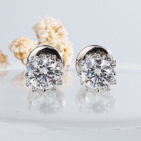 3부 다이아 귀걸이 천연 현대 G Si2 인비져블 선물 결혼 기념일 14K 18K