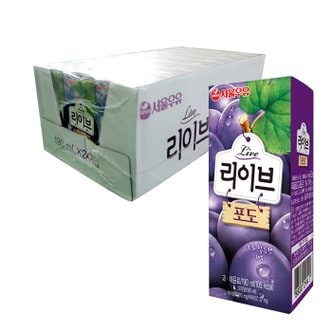  서울 리이브 포도 190ml X 24팩/서울우유/멸균우유