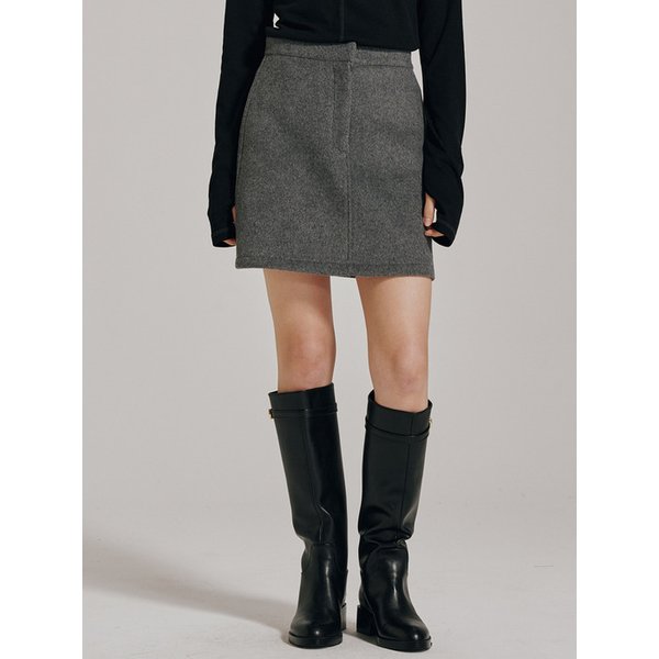울 미니 스커트 - 차콜 / Wool Mini Skirt - Chacoal
