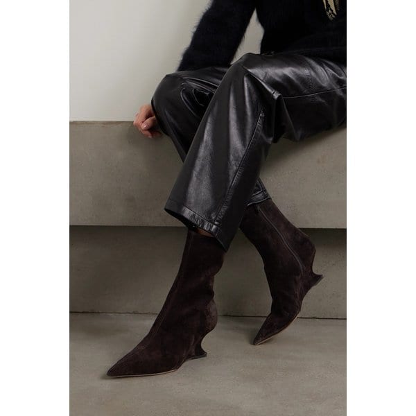 니나 스웨이드 웨지 앵클 부츠 46376663162896831