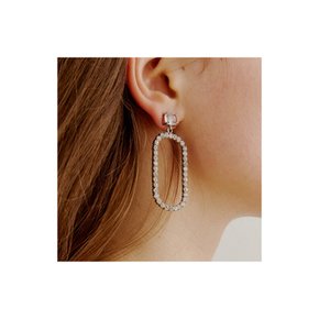 Pure Square and Oval Cubic Earring