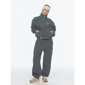 Two Tone Warm Fleece Half Zip Pullover_Charcoal