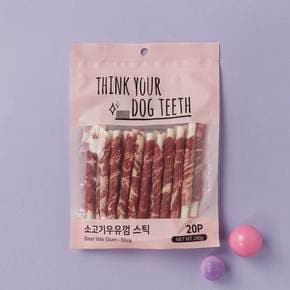 THINK YOUR DOG TEETH 소고기 딩고 우유 스틱껌 20P