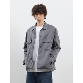 DENIM PIGMENT LOOSE SAFARI JACKET GREY