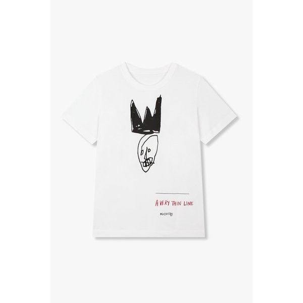 [BASQUIAT] 프린팅 디테일 코튼 티셔츠 71152403C8101