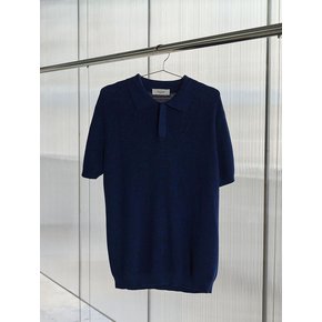 Hidden Collar Knit_Blue