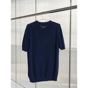 Hidden Collar Knit_Blue