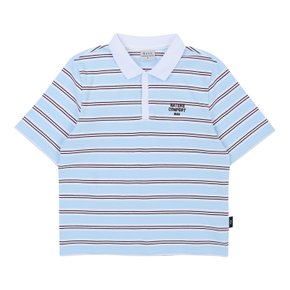 BZ21TS01SB 블루 브라운 스트라이프 카라 티셔츠