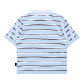 BZ21TS01SB 블루 브라운 스트라이프 카라 티셔츠
