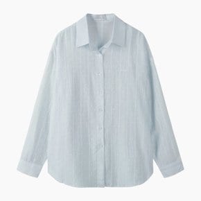 [Online Exclusive] 도트 스트라이프 쉬어 블라우스_SAWSZ1631BL