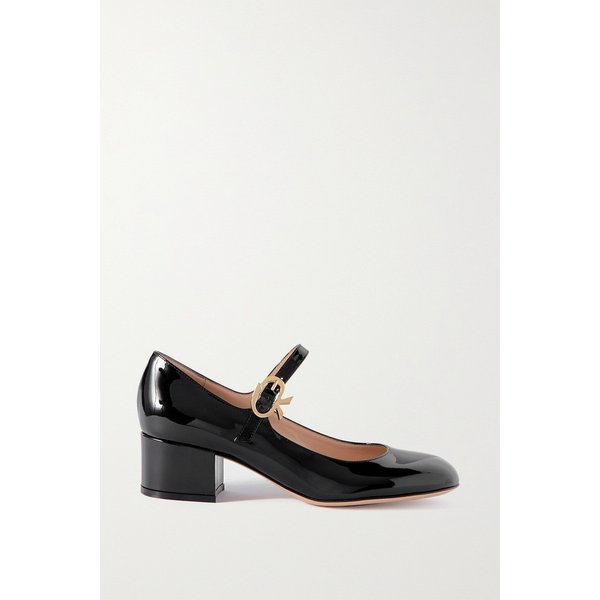 메탈릭 페이턴트 가죽 메리 제인 펌프스 블랙 38063312420991077
