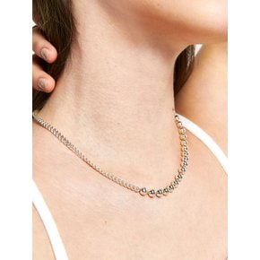 Bold Curve & Ball Silver Necklace In455 [Silver]