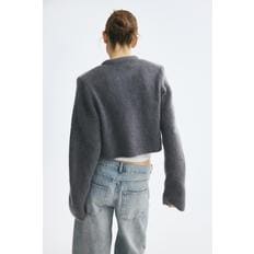 모헤어 블렌드 크롭트 가디건 다크 그레이 1366274002