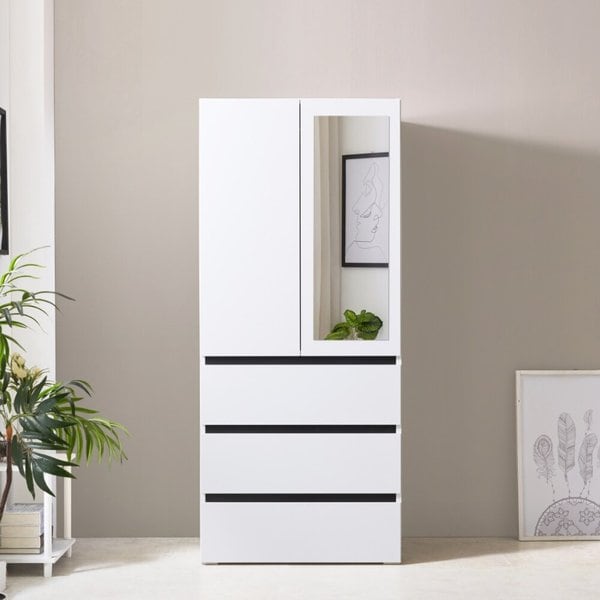 [동서가구] 비쥬 800 3단 서랍 거울 옷장 DF921571