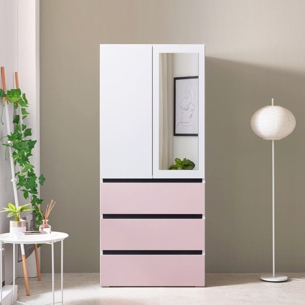 [동서가구] 비쥬 800 3단 서랍 거울 옷장 DF921571