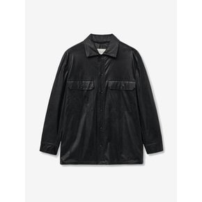 VINTAGE WASHING LEATHER SHIRT JACKET_BLACK