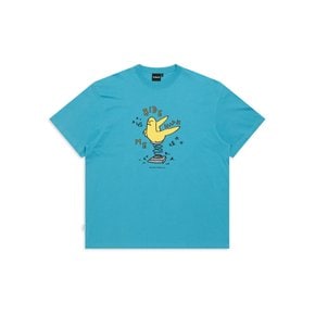 스프링 엔젤 그래픽 티셔츠 - TEAL BLUE Z263UST060785