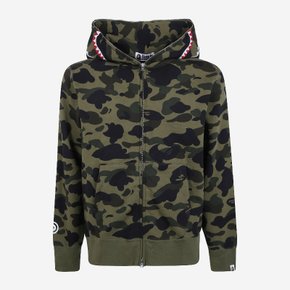 [해외배송] 베이프 1ST 카모 샤크 풀집 후디 001ZPM801012M GREEN
