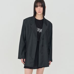 Oversized fit Unbalanced Single Jacket Black