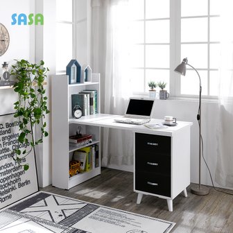 SASA 사사가구 딤플 서랍형 1200 책상세트