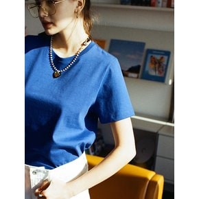 A3403 Signature silket T-shirt_Blue sapphire